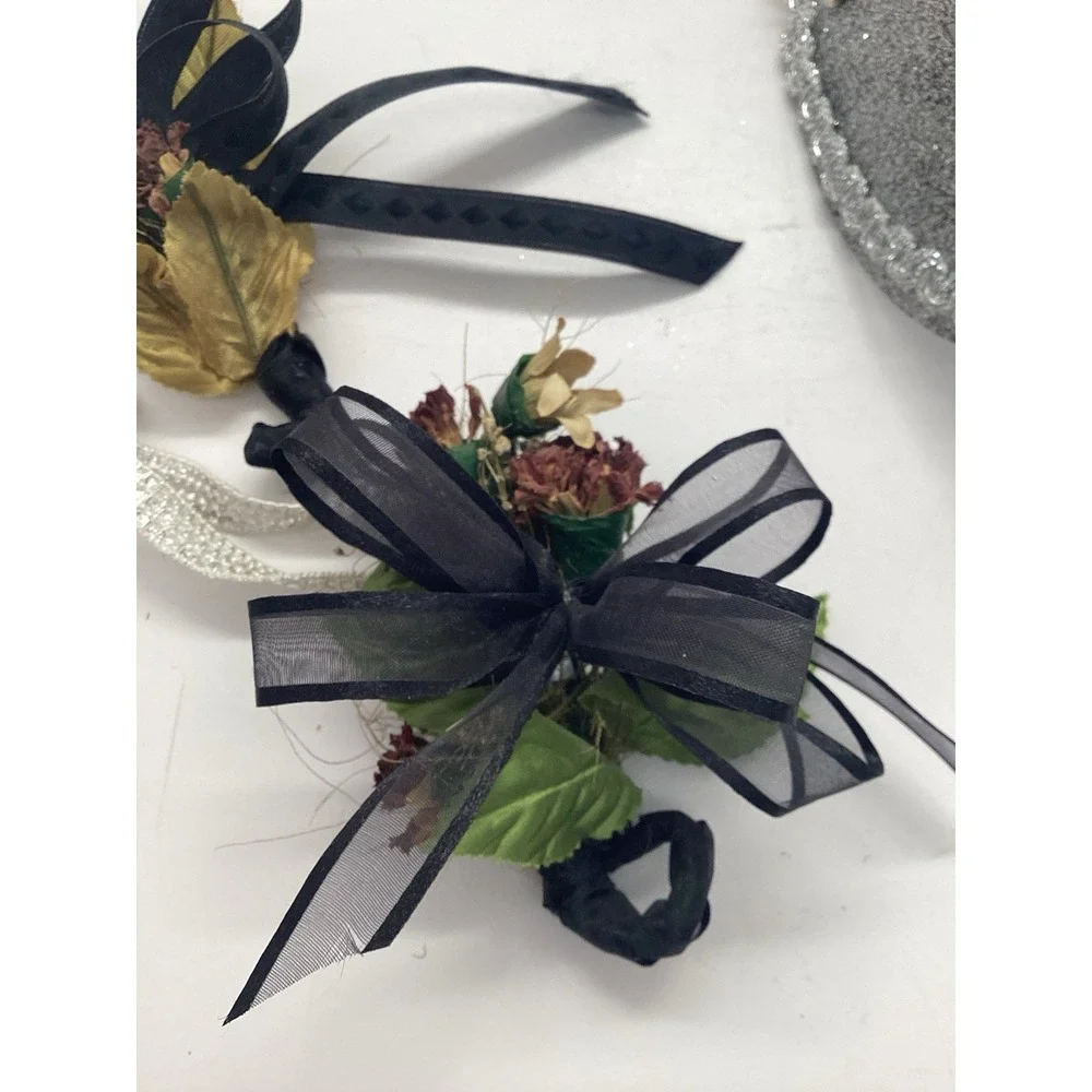 Brown Suede Sz 8 Skirt + Top Day of The Day Costume Mask Hair Clips Halloween - Picture 8 of 14